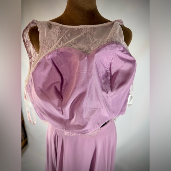 JJ’s House A-Line Chiffon Scoop Neck Lace 2 Piece Dress - Picture 9 of 14